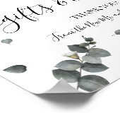 ギフト&カー結婚ドの緑のユーカリ標識 ポスター (角)