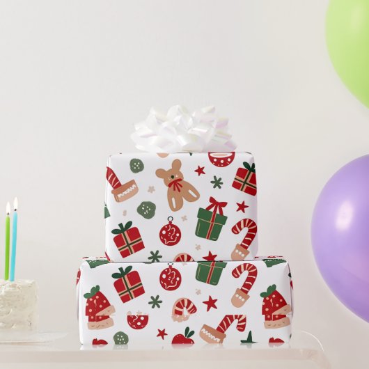 ギフト、キャンディー、おもちゃ入りパターン ラッピングペーパー (パーティーギフト)