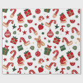 ギフト、キャンディー、おもちゃ入りパターン ラッピングペーパー (フラット)