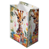 ギフト&ケーキとハッピーキリン | ミディアムペーパーバッグ (正面アングル)