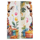 ギフト&ケーキとハッピーキリン | ミディアムペーパーバッグ (裏面)