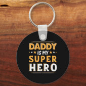 ギフト |パパは私のヒーローすごいだ キーホルダー (正面)