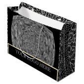 ギフト ブラック シルバー 大型 ギフト バッグ ラージペーパーバッグ (正面アングル)