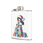 ギフト&ライトカード付きかわいいクリスマスペンギン フラスク (左)