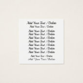 ギフト，レストラン，クラブ，名刺 (裏面)