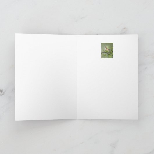 ギフト、寄付のためのありがとうのWhitethroatの鳥 サンキューカード (内部)