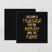 ギフト 教師 | 私はお金のために教師になった 招待状 (正面/裏面)