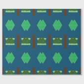 ギフト_BEAUTIFUL_KELLY_GREEN_海_BLUE_BROWN ラッピングペーパー (フラット)