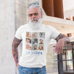 ギフト | Love You Papaの写真 Tシャツ<br><div class="desc">9パーソナライズされた写真コラージュのテンプレートを使用した祖父の写真tシャカスタマイズツ、ことわざ「愛のおじいちゃん」と孫の名前。写真のヒント：アップロード前に写真を正方形に切り取り、被写体が結果の中心に最高のあることを確認。</div>