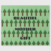 ギフト_MOTHER_LETTER_TREE_GREEN_SAGE_BROWN_BLACK ラッピングペーパー (フラット)