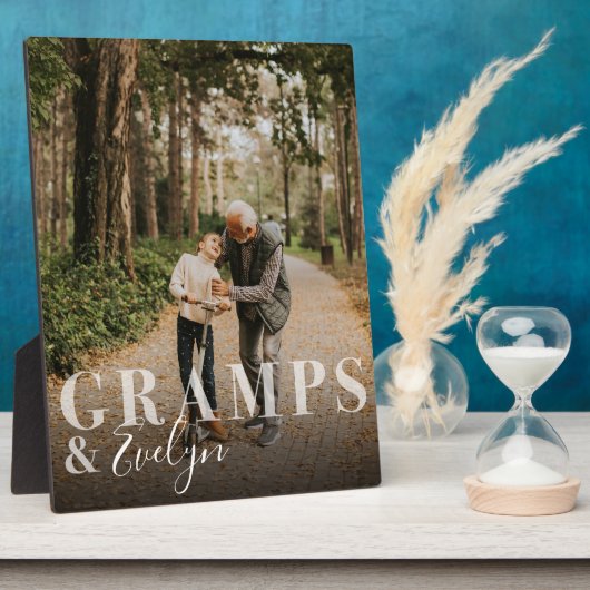ギフトforグランプ&孫フォトキープサケ フォトプラーク (側面)