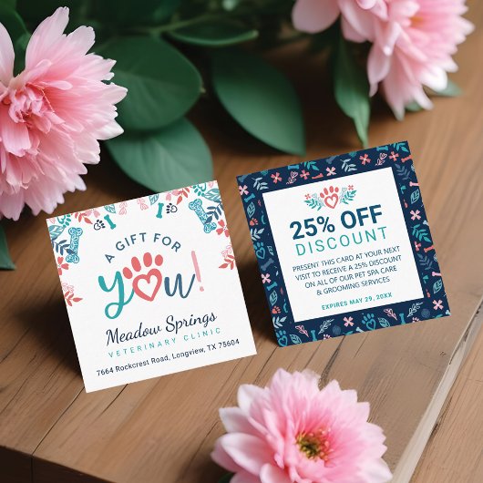 ギフトfor Youフローラ葉ペットポープリントパターン エンクロージャーカード