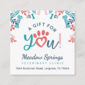 ギフトfor Youフローラ葉ペットポープリントパターン エンクロージャーカード (正面)