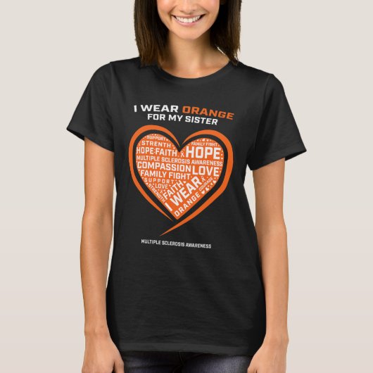 ギフトMsアパレルオレンジ姉妹多発性硬化症A Tシャツ (正面)