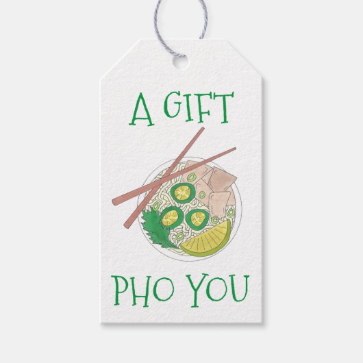 ギフトPho (for)のためにあなたベトナム麺スープグルメ ギフトタグ (正面)