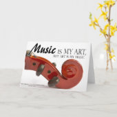 ギフトViolin Players – 音楽は私の芸術 カード (黄色い花)