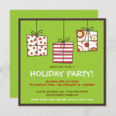 ギフファンキーツホリデーグラブバッグパーティの招待状 招待状 (正面/裏面)