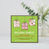 ギフファンキーツホリデーグラブバッグパーティの招待状 招待状 (スタンド正面)