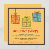 ギフファンキーツレトロホリデーグラブバッグパーティー 招待状 (正面/裏面)