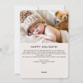 ギフ最高のト写真グレー休日の誕生発表 シーズンカード (裏面)