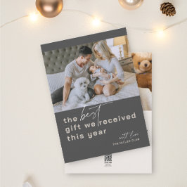 ギフ最高のト写真グレー休日の誕生発表 シーズンカード