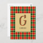 ギブスタータンチェックモノグラムG ポストカード (正面/裏面)