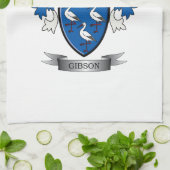 ギブソンの家紋の紋章付き外衣 キッチンタオル (折り畳み)