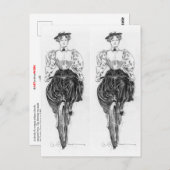 ギブソンの少女が自転車に乗る ポストカード (正面/裏面)