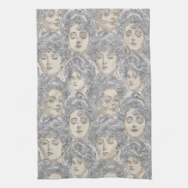 ギブソンガールズグビクトリアンレーピーチヴィンテージエレガント キッチンタオル