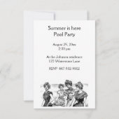 ギブソンガールズプールまたはビーチパーティー 招待状 (裏面)