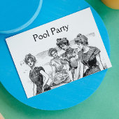 ギブソンガールズプールまたはビーチパーティー 招待状