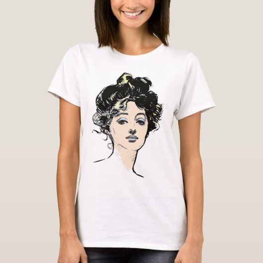 ギブソンガールヘッドデザイン Tシャツ (正面)