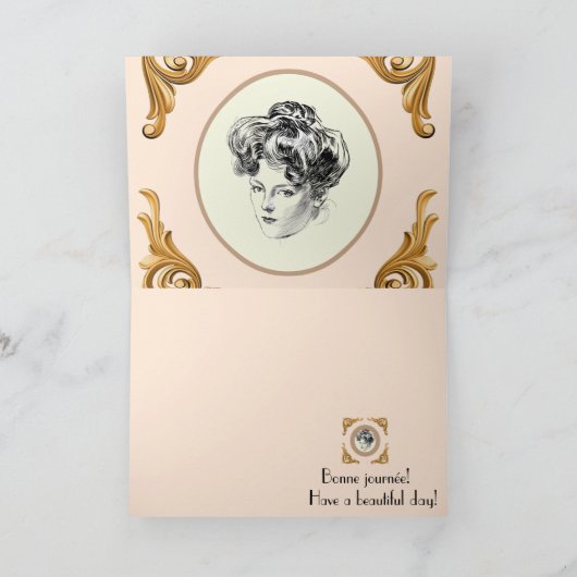 ギブソンガール誕生日グリーティングカード サンキューカード (内部)