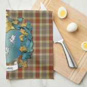ギブソンコートオブアームズとタータンチェック キッチンタオル (四つ折り)