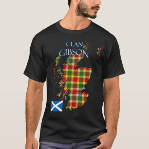 ギブソンスコティッシュクランタータンチェックスコットランド Tシャツ