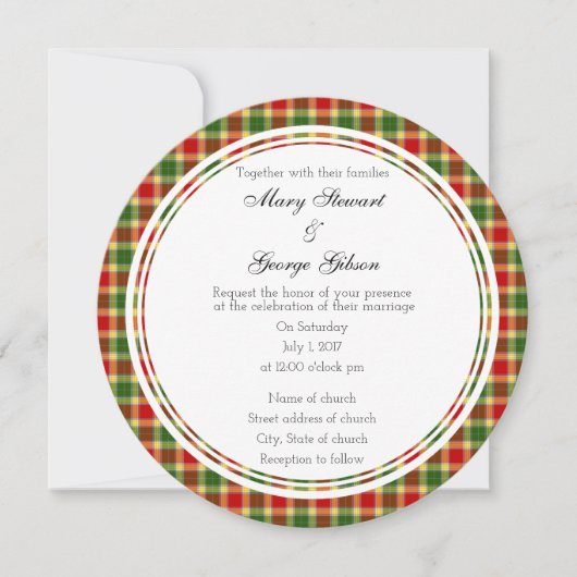ギブソンスコティ結婚ッシュラウンド招待状 招待状 (正面)