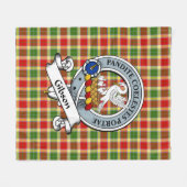 ギブソンバッジタータンチェックプレイド フリースブランケット (正面(横))