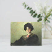 ギブソンビクトリアンバラブラックドレス付き女性 ポストカード (スタンド正面)