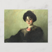 ギブソンビクトリアンバラブラックドレス付き女性 ポストカード (正面)