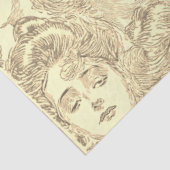 ギブソン女の子のパタビクトリアンーンのセピア金ゴールド 薄葉紙 (詳細)