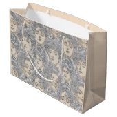 ギブソン女の子パタビクトリアンーン灰色の桃のヴィンテージ ラージペーパーバッグ (裏面アングル)