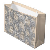 ギブソン女の子パタビクトリアンーン灰色の桃のヴィンテージ ラージペーパーバッグ (正面アングル)