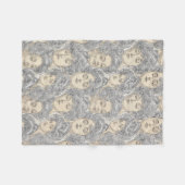 ギブソン女ビクトリアンの女のパターン灰色の桃 フリースブランケット (正面(横))