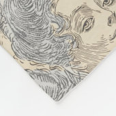 ギブソン女ビクトリアンの女のパターン灰色の桃 フリースブランケット (角)