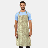 ギブソン女ビクトリアンの子のファッションパターンクリーム エプロン (着用した状態)