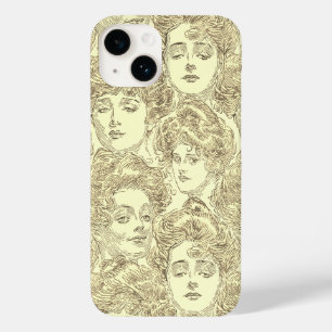 ギブソン女子ビクトリアンイラストレーションセピア金ゴールド Case-Mate iPhone 14ケース
