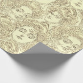 ギブソン女子ビクトリアン女子イラストレーション金ゴールド ラッピングペーパー (角)