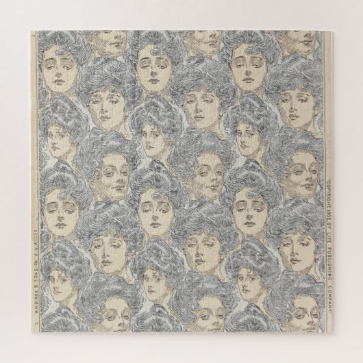 ギブソン女子ビクトリアン女子ファッションパターン ジグソーパズル (縦)