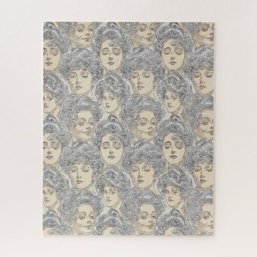 ギブソン女子ビクトリアン女子ヴィンテージパターン ジグソーパズル (縦)