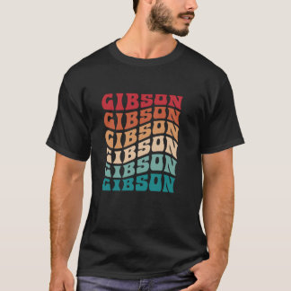 ギブソン絞り染めGroovy Hippie 60s 70s名前Gibson T Tシャツ